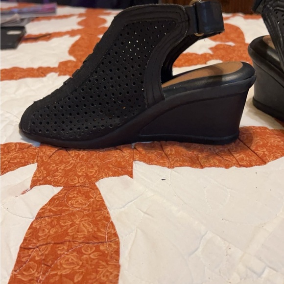 Black wedge open toe - Picture 3 of 4